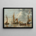 La Flotte Nationale Saluant la Barque d'État - Jan van de Cappelle — framed artwork on a wall