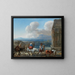 Bergers and travelers near an triumphal arch in the Roman countryside - Jan van den Hecke — framed artwork on a wall