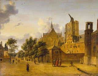 A street scene in Cologne - Jan van der Heyden — artwork view