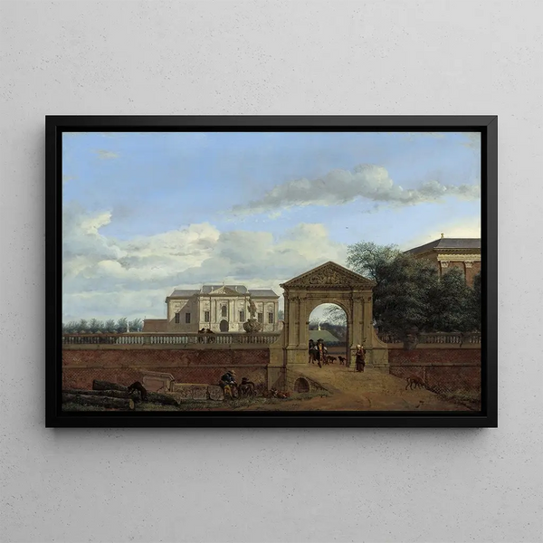 A Fantaisie Architecturale - Jan van der Heyden — framed artwork on a wall