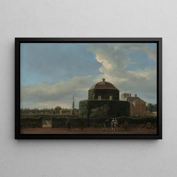 Le Huis ten Bosch in The Hague and its French-style garden seen from the east - Jan van der Heyden — framed artwork on a wall