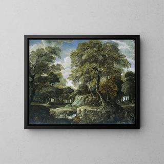View in the Woods - Jan van der Heyden — framed artwork on a wall