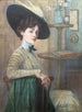 Self-portrait with Green Hat - Jane Atché — artwork view