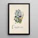 Purple thoughts, asphodel and hyacinth - Jane Elizabeth Giraud — framed artwork on a wall