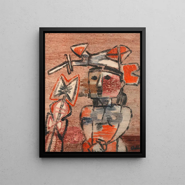 Young Girl Painting - Jankel Adler — framed artwork on a wall