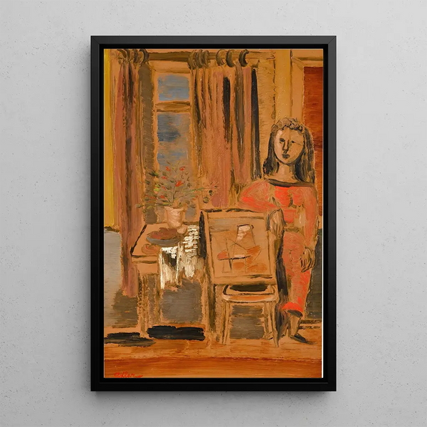 Woman in the Workshop - Jankel Adler — framed artwork on a wall