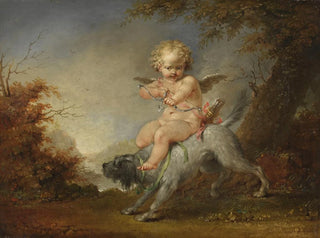 Cupid on a Dog - Januarius Zick — artwork view