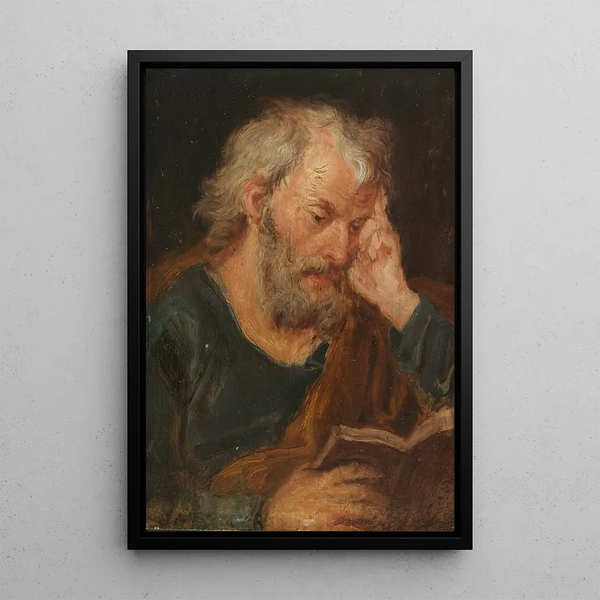 Apostle reading - Januarius Zick — framed artwork on a wall