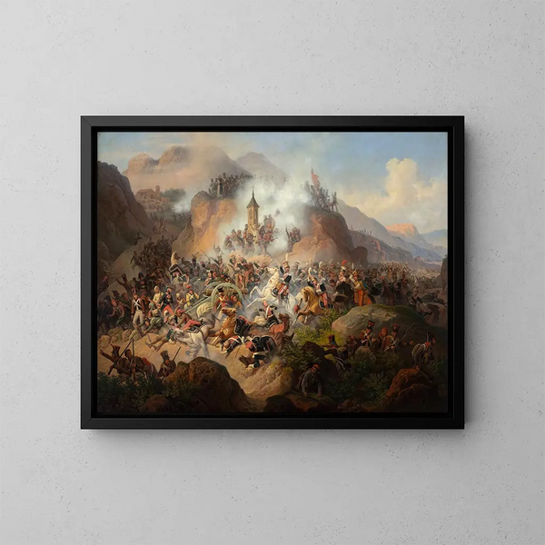 Battle of Somosierra - January Suchodolski — framed artwork on a wall