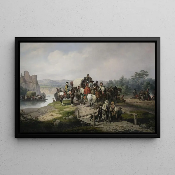 Chariots au Bord de la Rivière - January Suchodolski — framed artwork on a wall