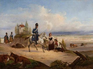 Military patrol and peasants - January Suchodolski — artwork view