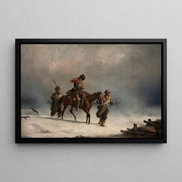 Retirement from Moscow in 1812 - January Suchodolski — framed artwork on a wall