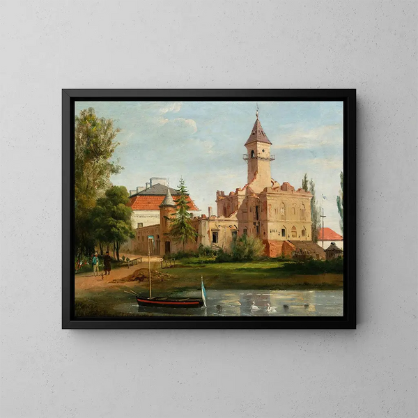 View of Radziejowice Castle - January Suchodolski — framed artwork on a wall