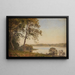 Danish landscape with a view of a fjord - Janus la Cour — framed artwork on a wall