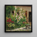 Garden front with flowering hollyhocks - Marie Egner — framed artwork on a wall