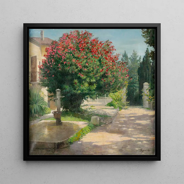 Garden with Oleanders - Jakob Koganowsky — framed artwork on a wall