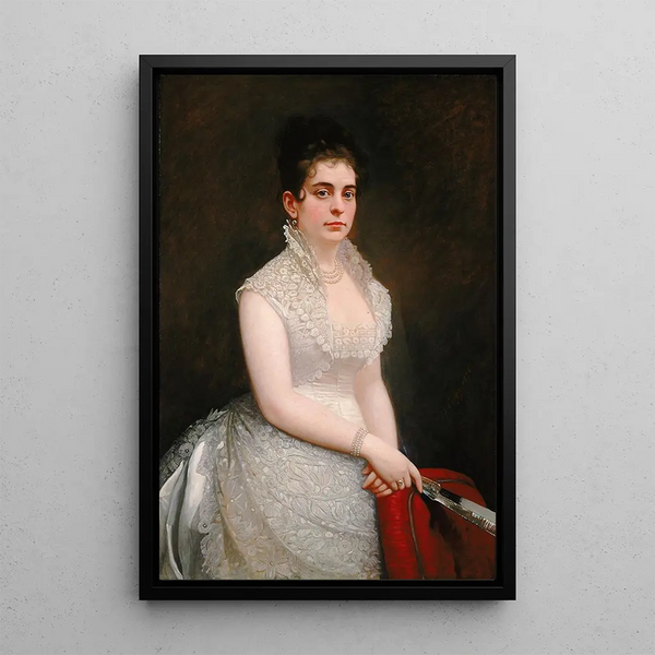 Alice Pike Barney in wedding dress - Jared Bradley Flagg — framed artwork on a wall