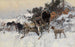 Hunting scene painting on a cart drawn by horses - Jaroslav Věšín — artwork view