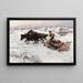Joyful Sledging Walk Painting - Jaroslav Věšín — framed artwork on a wall
