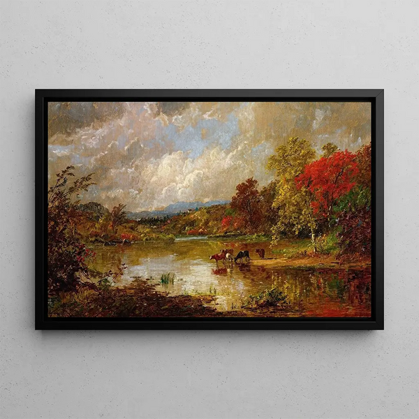 Autumn Afternoon - Jasper Francis Cropsey — framed artwork on a wall