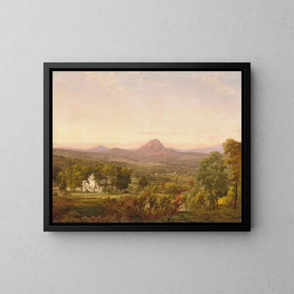 Autumn Landscape Painting, Sugar Loaf Mountain, Orange County, New York - Jasper Francis Cropsey — framed artwork on a wall