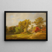 Autumn landscape with shepherd dog and sheep - Jasper Francis Cropsey — framed artwork on a wall