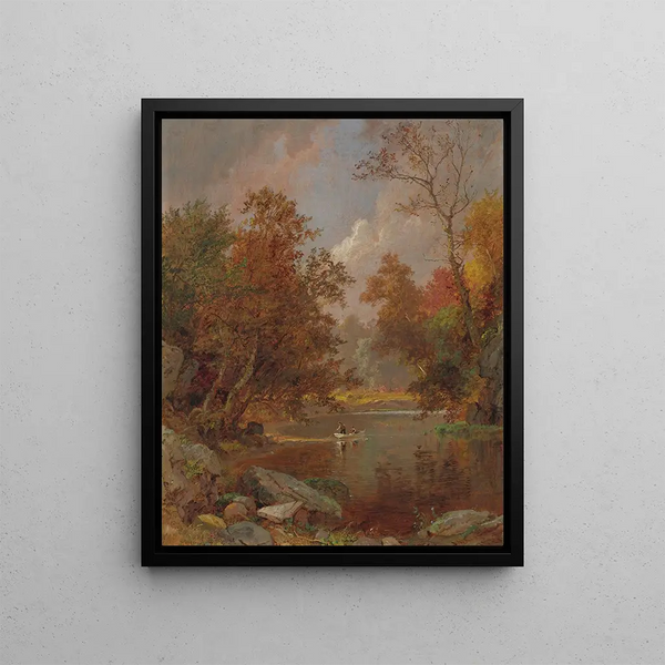 Autumn on the River - Jasper Francis Cropsey — framed artwork on a wall
