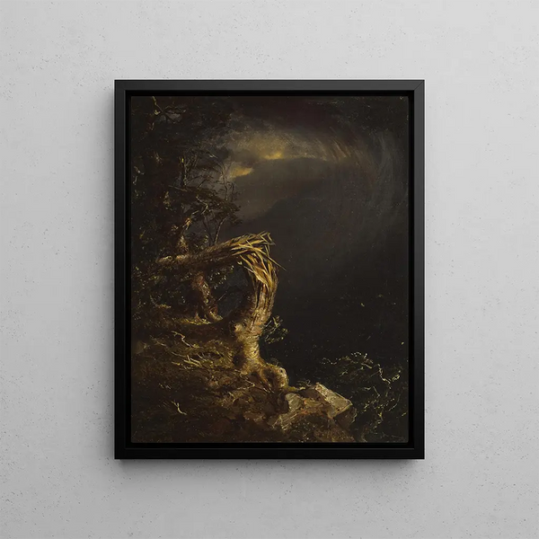 Tree Struck by Lightning - Jasper Francis Cropsey — framed artwork on a wall