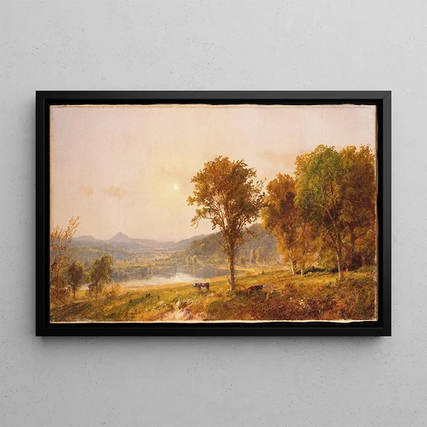 Montagnes Brimstone et Sugar Loaf depuis Warwick - Jasper Francis Cropsey — framed artwork on a wall