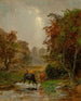 Bétail au bord d'un ruisseau - Jasper Francis Cropsey — artwork view