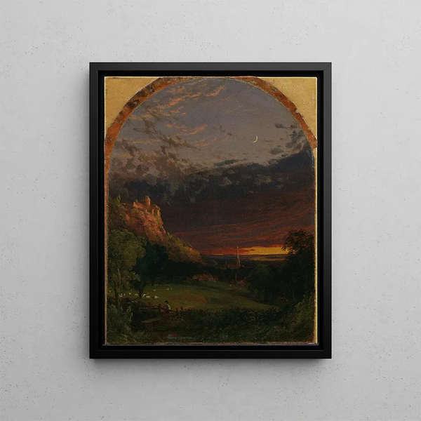 Evening - Jasper Francis Cropsey — framed artwork on a wall