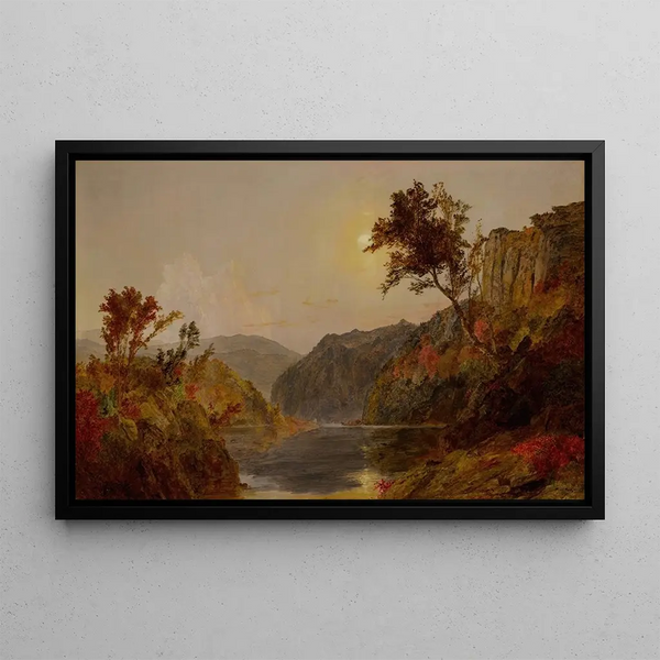 Hudson River Landscape Painting - Jasper Francis Cropsey — framed artwork on a wall