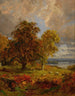 Landscape painting with trees and sheep near a grove - Jasper Francis Cropsey — artwork view