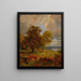 Landscape painting with trees and sheep near a grove - Jasper Francis Cropsey — framed artwork on a wall