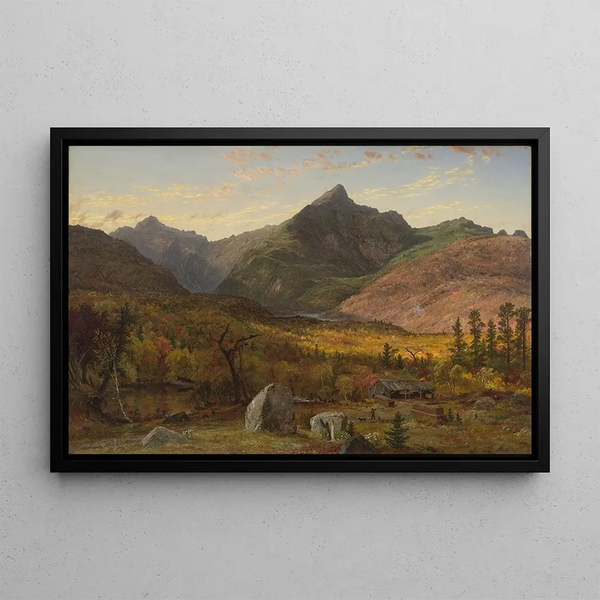 Mont Jefferson, Pinkham Notch, White Mountains - Jasper Francis Cropsey — framed artwork on a wall