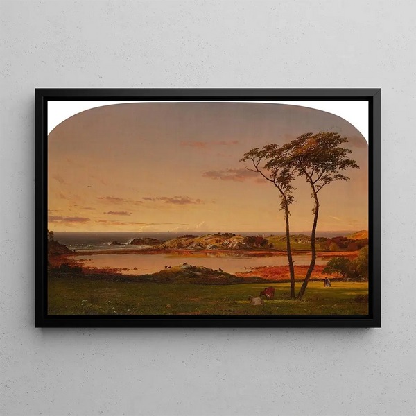 Roche jaillissante, Newport, Rhode Island - Jasper Francis Cropsey — framed artwork on a wall