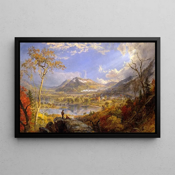 Viaduc de Starrucca, Pennsylvanie - Jasper Francis Cropsey — framed artwork on a wall