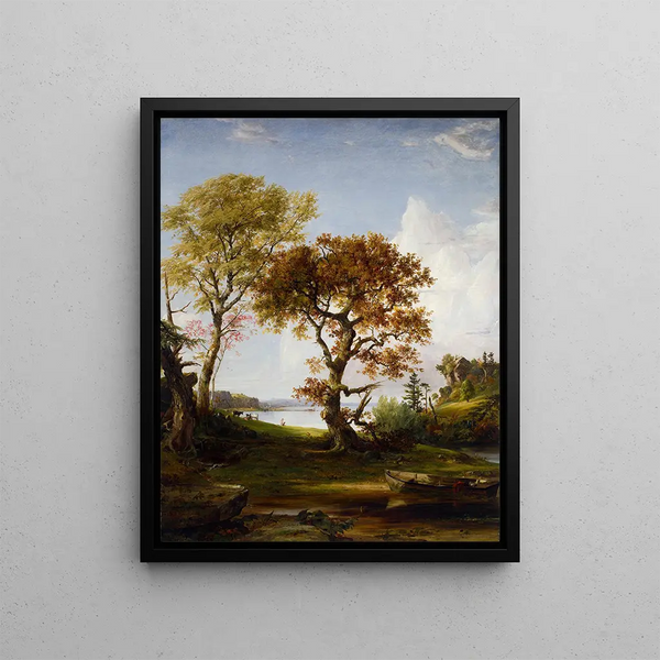 L'Hudson à Piermont - Jasper Francis Cropsey — framed artwork on a wall