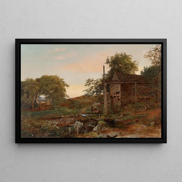The Water Mill - Jasper Francis Cropsey — framed artwork on a wall