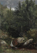 Trees and Stream on a Hill - Jasper Francis Cropsey — framed artwork on a wall