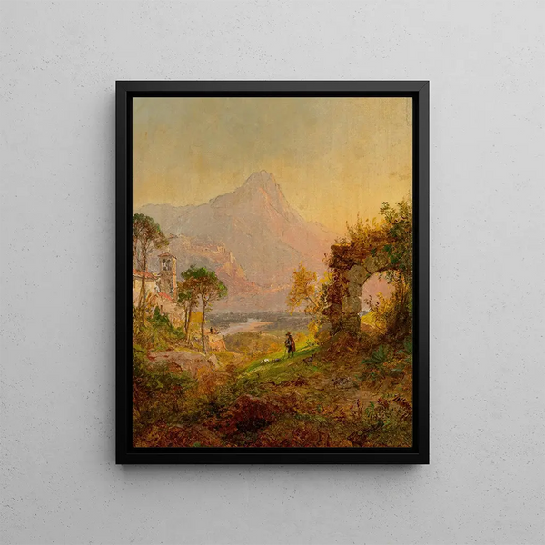 Villa d'Este Tivoli - Jasper Francis Cropsey — framed artwork on a wall