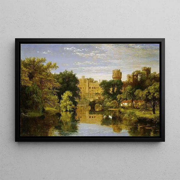 Château de Warwick, Angleterre - Jasper Francis Cropsey — framed artwork on a wall