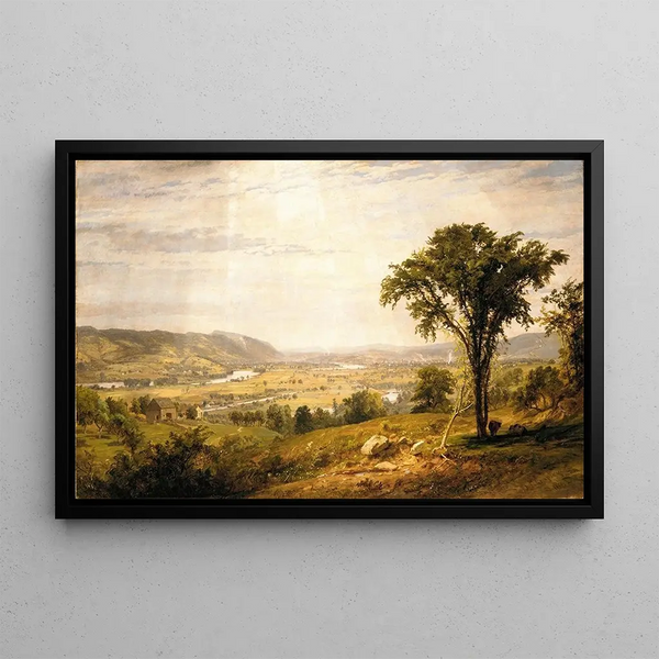 Valley of Wyoming, Pennsylvania - Jasper Francis Cropsey — framed artwork on a wall