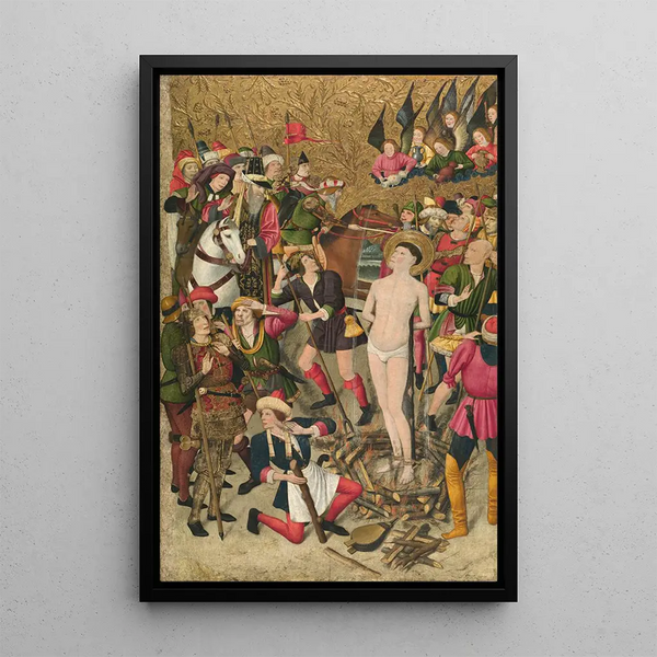 Saint Vincent au bûcher - Jaume Huguet — framed artwork on a wall