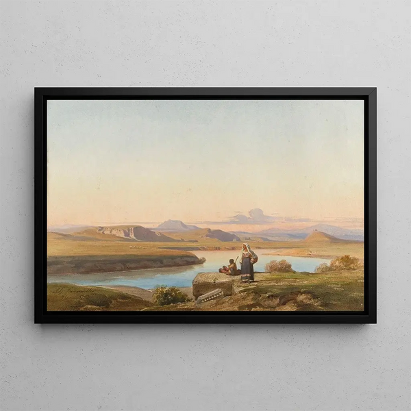 Italian landscape painting - Jean-Achille Benouville — framed artwork on a wall