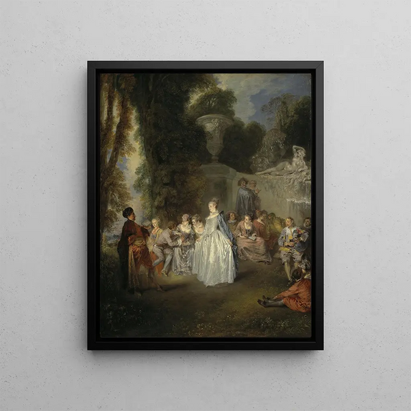Fêtes Vénitiennes - Jean-Antoine Watteau — framed artwork on a wall