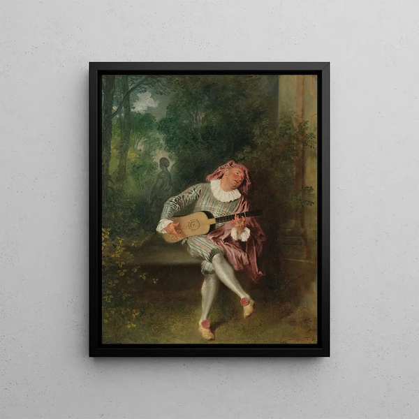 Mezzetín - Jean-Antoine Watteau — framed artwork on a wall
