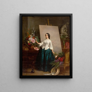 JeanBaptisteAntoineEmile Branger - Woman Flower Painter at the Easel SuzanneEstelle BerangerApoil.webp