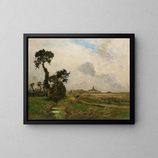 Country Road in Full Bloom - Jean-Baptiste Antoine Guillemet — framed artwork on a wall