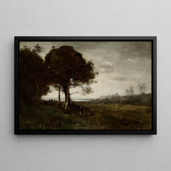 Torrent à Romagnes - Jean-Baptiste-Camille Corot — framed artwork on a wall